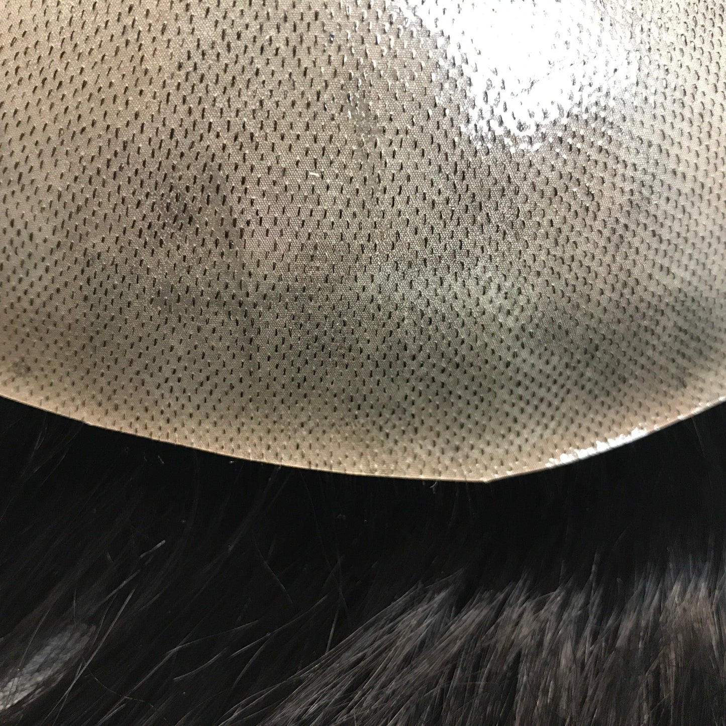 Customized Human Hair Toupee for Men Gauze Poly skin with mono center - Double Show Hair Wigs