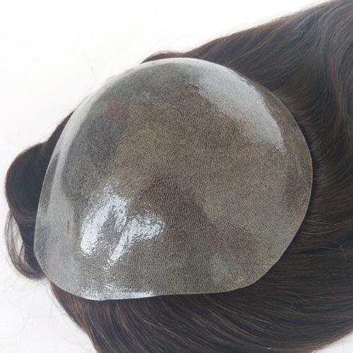 Full Injected Poly PU Human Hair Topper for Women - Double Show Hair Wigs