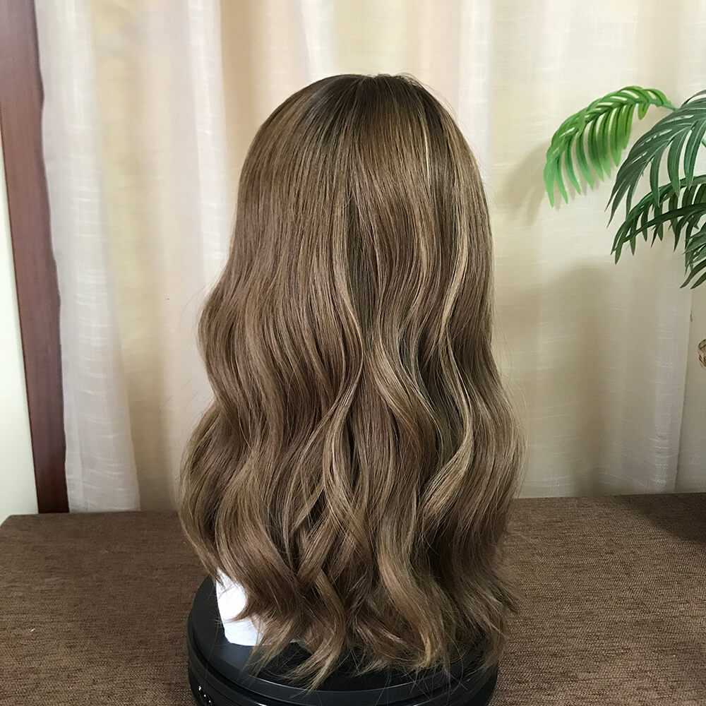 Pretty Roots Kosher Glam Brazilian Hair Wig Lace Top Jewish Sheitels - Double Show Hair Wigs