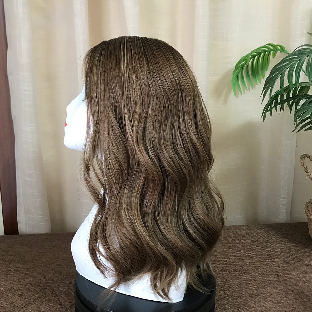 Pretty Roots Kosher Glam Brazilian Hair Wig Lace Top Jewish Sheitels - Double Show Hair Wigs