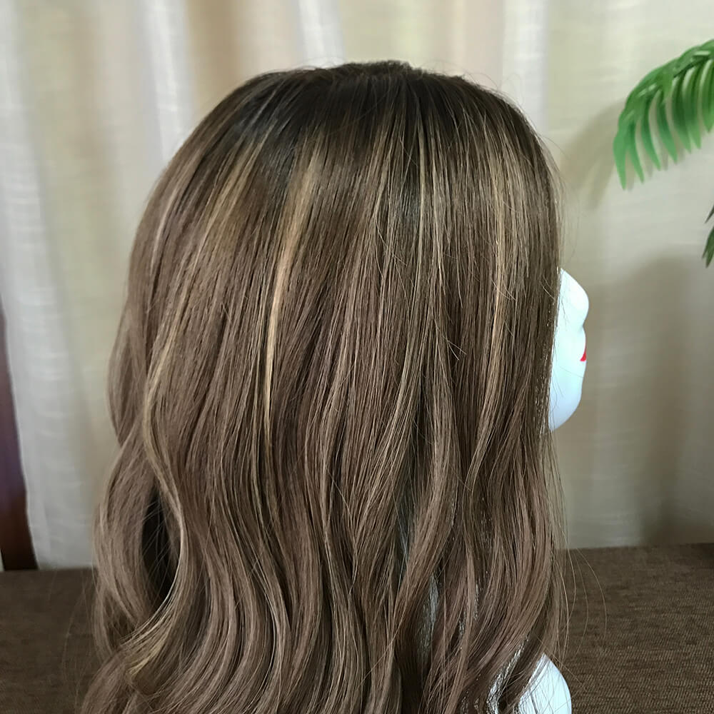 Pretty Roots Kosher Glam Brazilian Hair Wig Lace Top Jewish Sheitels - Double Show Hair Wigs