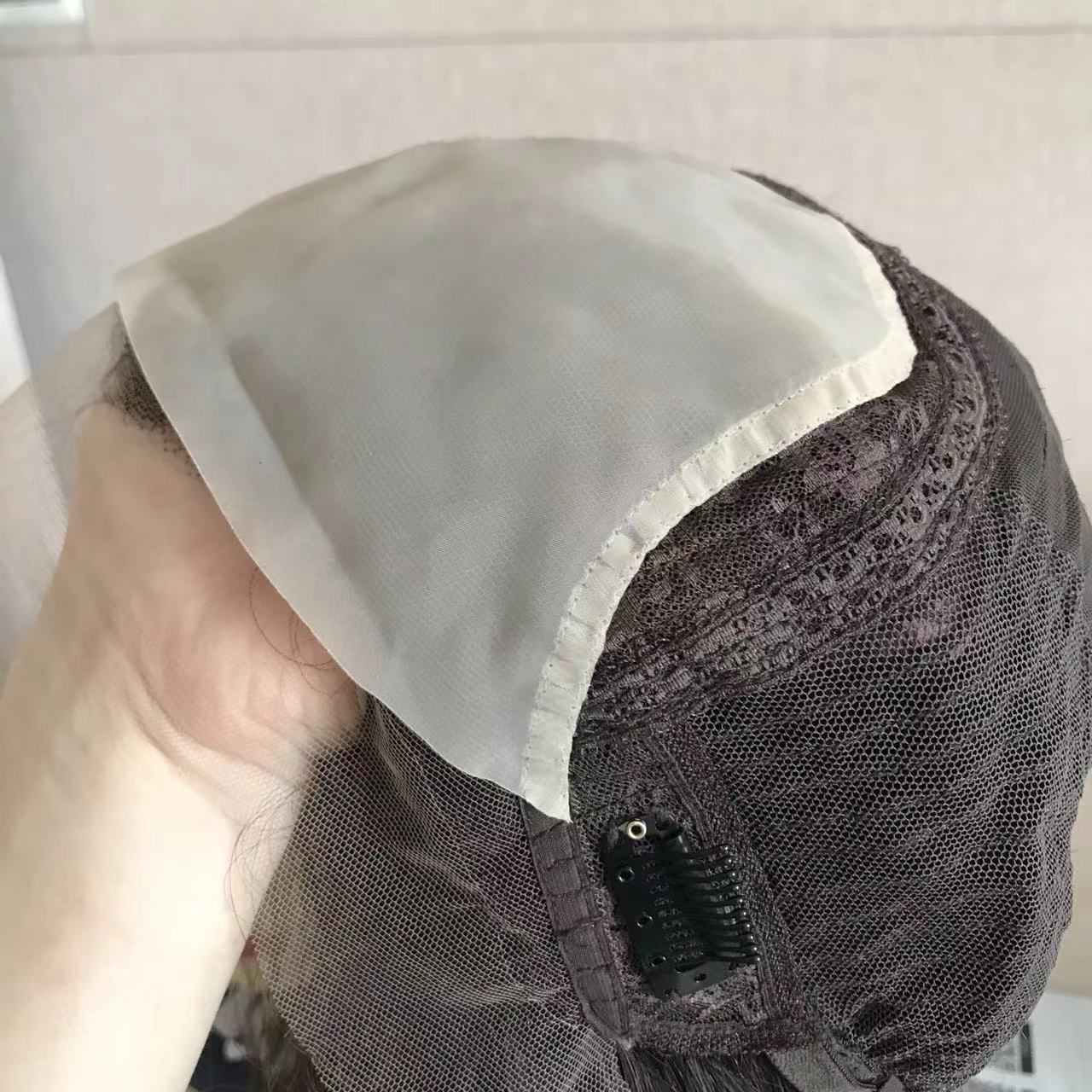 DBHL12 Dark Brown Color with Highlight Brazilian Virgin Hair Lace Top Wigs - Double Show Hair Wigs