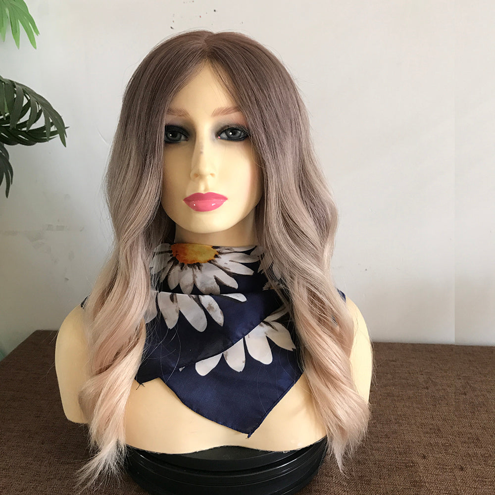 Ombre Color Lace Top Sheitel with Virgin Hair - Double Show Hair Wigs