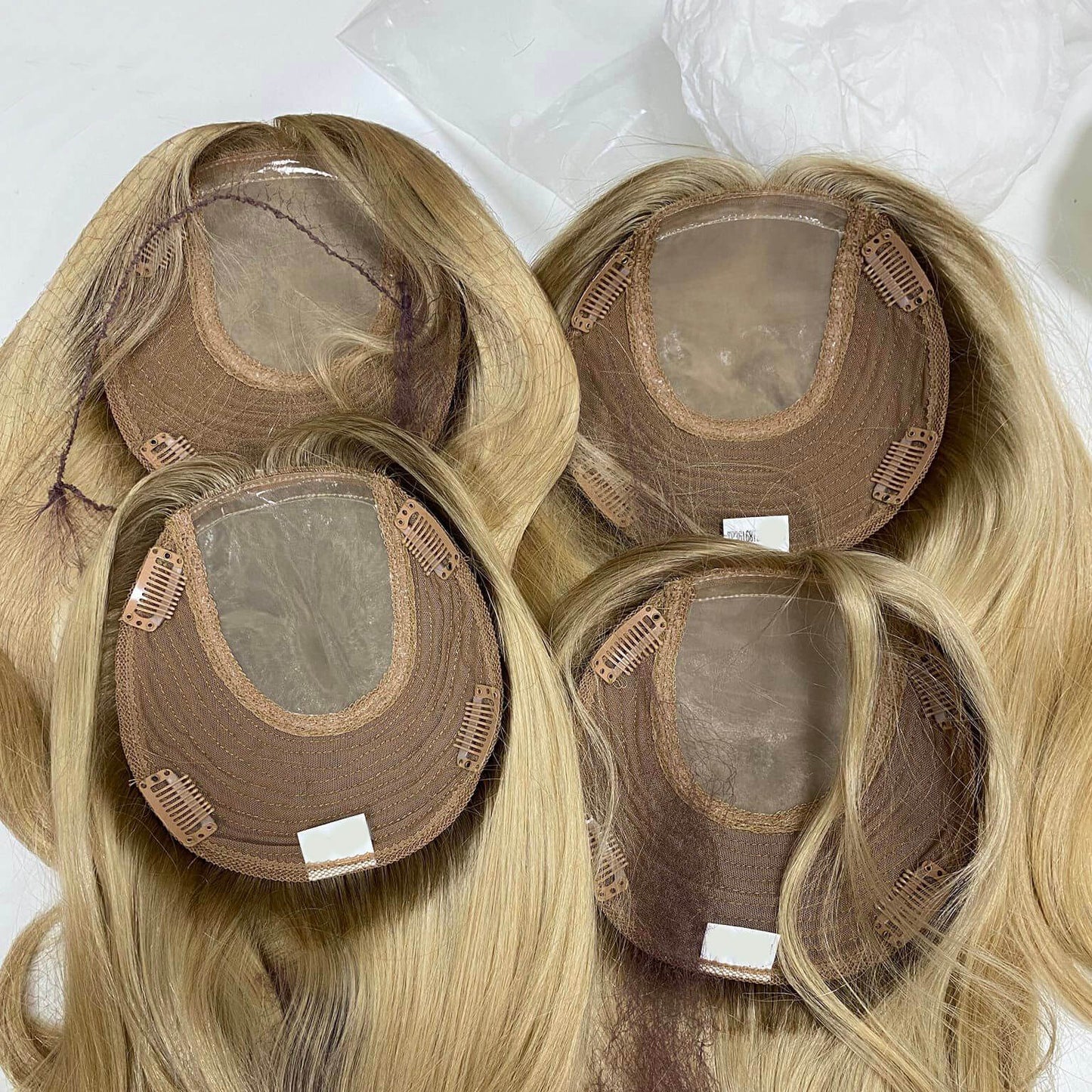 Light color European Virgin Hair Topper for Women - Double Show Hair Wigs