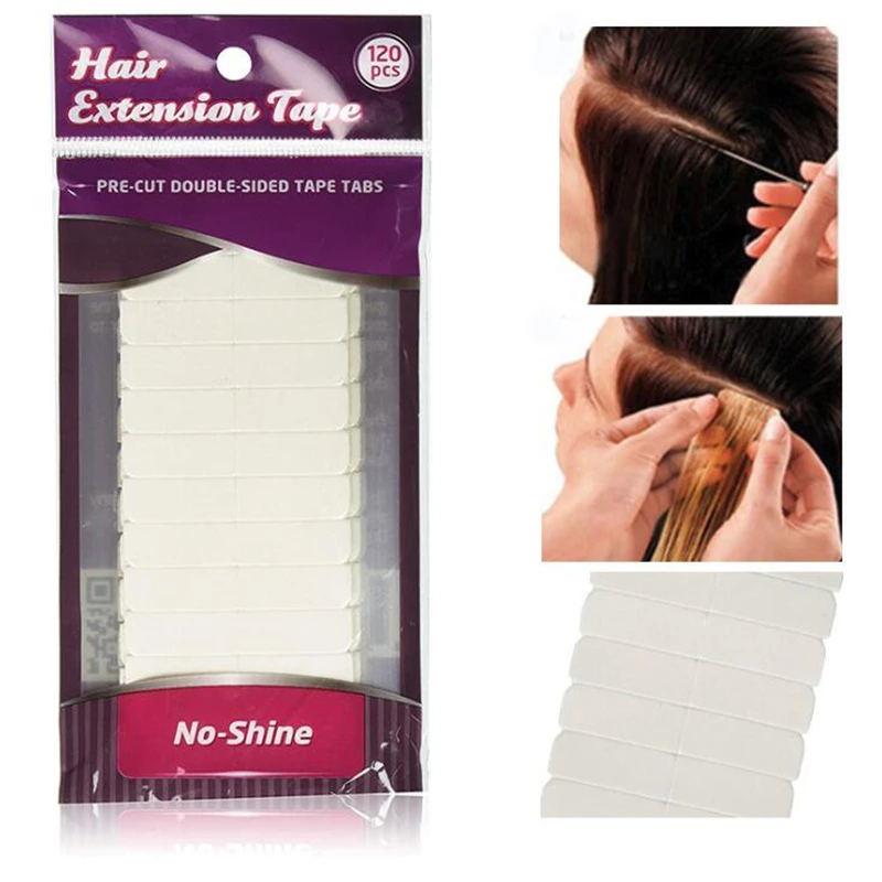 120pcs lot White No Shine Hair Extensions Tape Adhesive - Double Show Hair Wigs