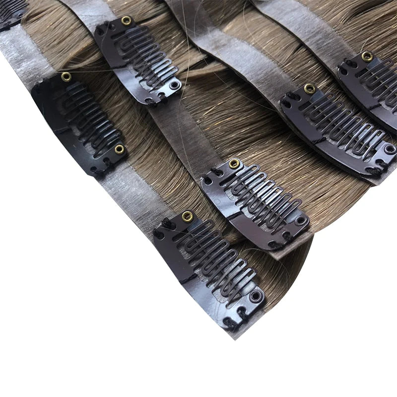 Clip In PU Hair Extensions Human Hair - Double Show Hair Wigs