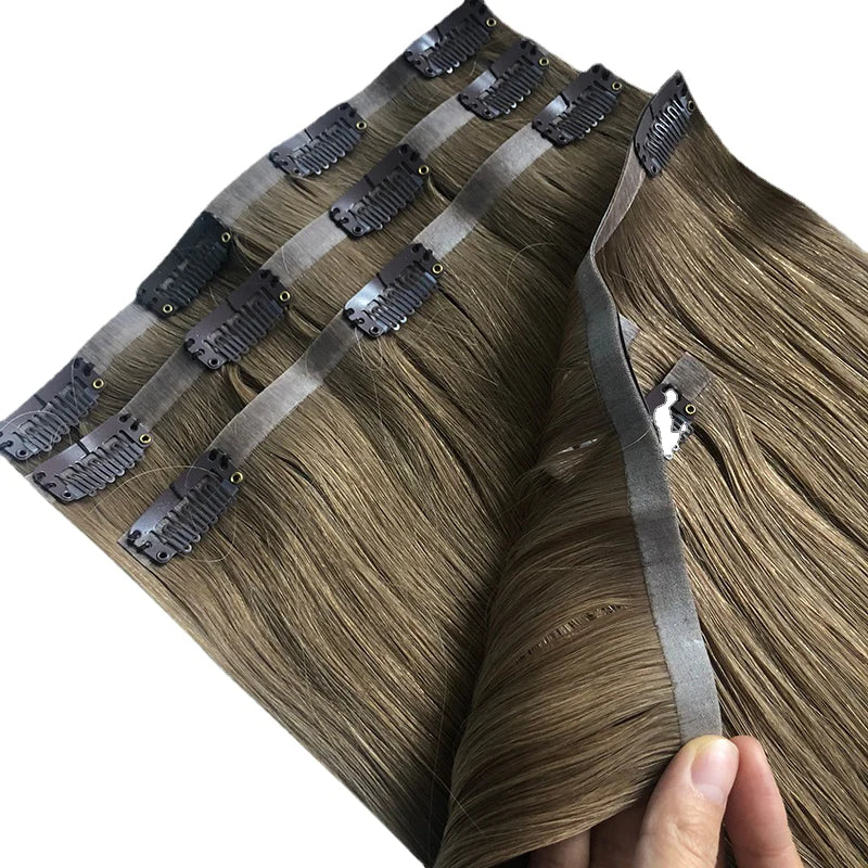 Clip In PU Hair Extensions Human Hair - Double Show Hair Wigs