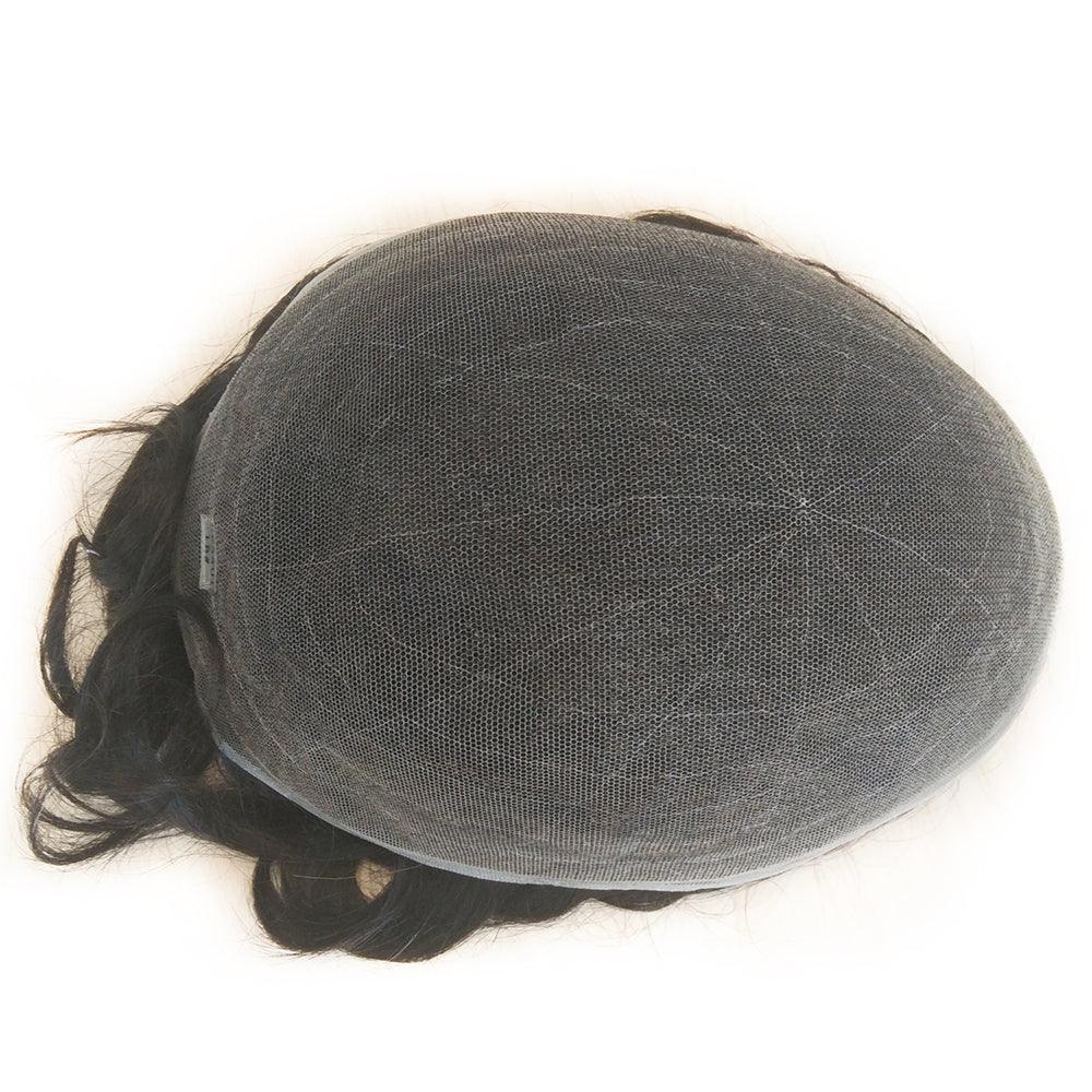 Customized Full French Lace Hair Replacement System for Men - Double Show Hair Wigs