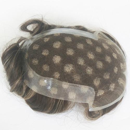 Customized Hair Prosthesis For men with Highlight - Double Show Hair Wigs