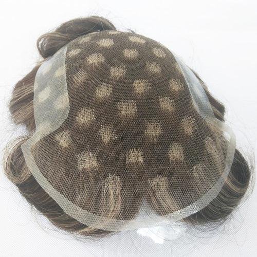 Customized Hair Prosthesis For men with Highlight - Double Show Hair Wigs