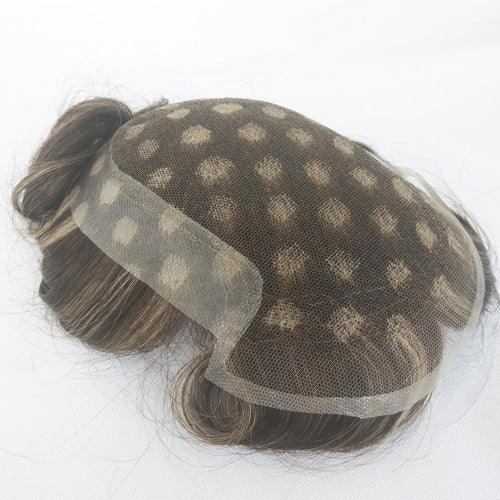 Customized Hair Prosthesis For men with Highlight - Double Show Hair Wigs