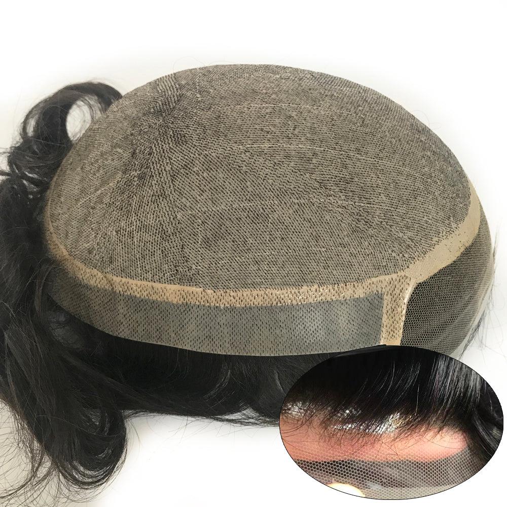 Customized Hair Replacement Diamond Lace Base - Double Show Hair Wigs