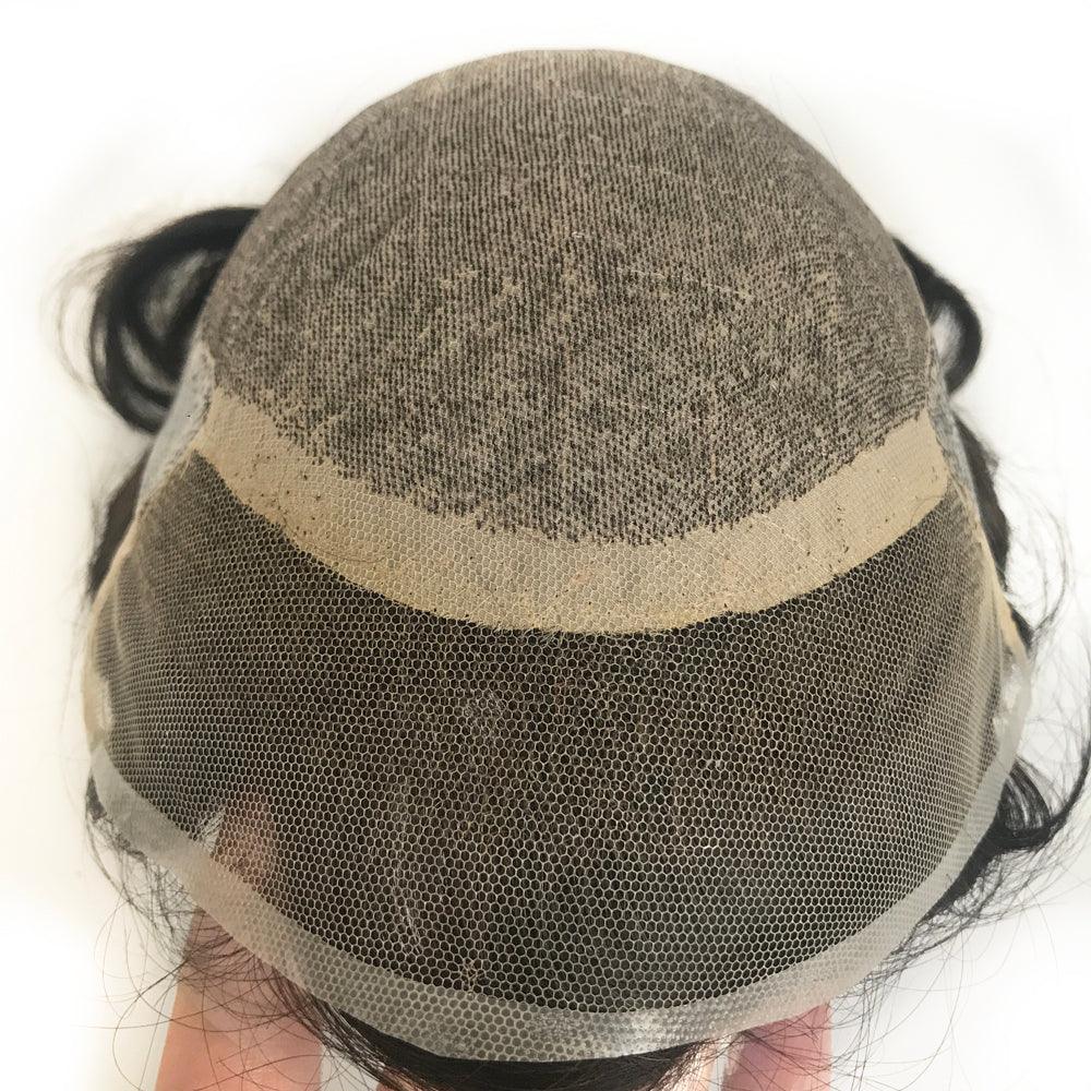 Customized Hair Replacement Diamond Lace Base - Double Show Hair Wigs