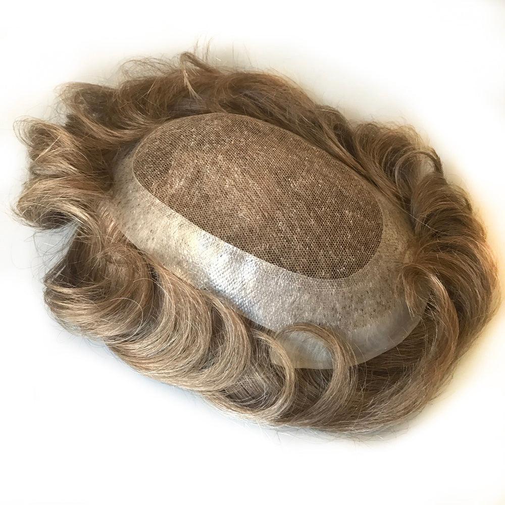 Customized Hair Replacement For Male Blonde Human Hair Color 2020 - Double Show Hair Wigs