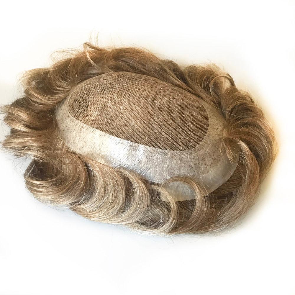 Customized Hair Replacement For Male Blonde Human Hair Color 2020 - Double Show Hair Wigs