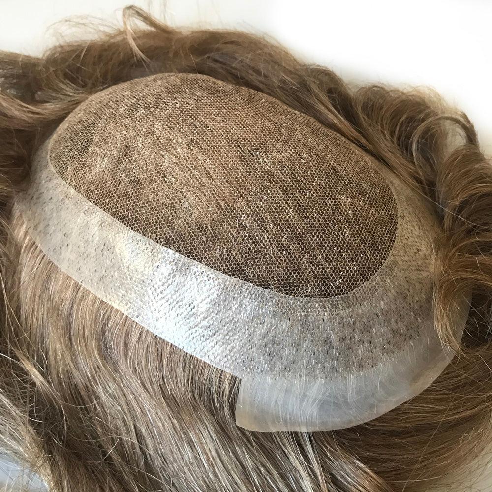 Customized Hair Replacement For Male Blonde Human Hair Color 2020 - Double Show Hair Wigs