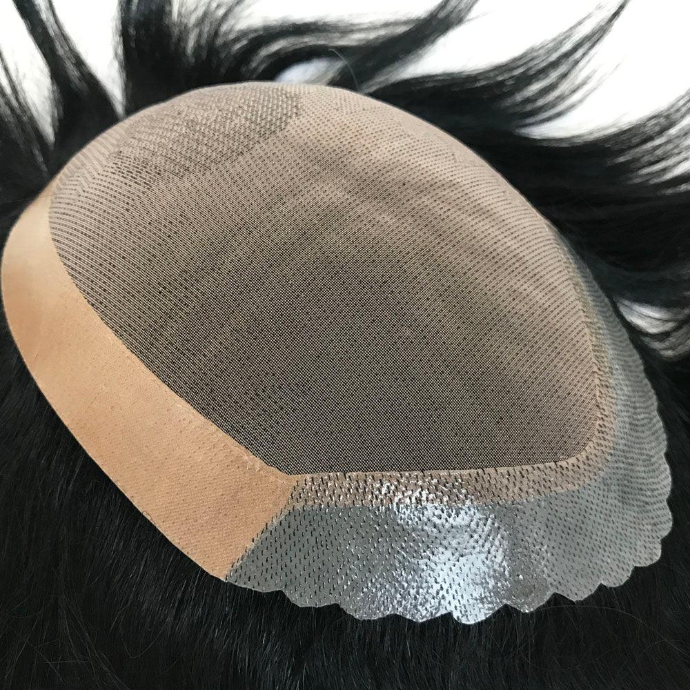 Durable Human Hair Toupee for men customized - Double Show Hair Wigs