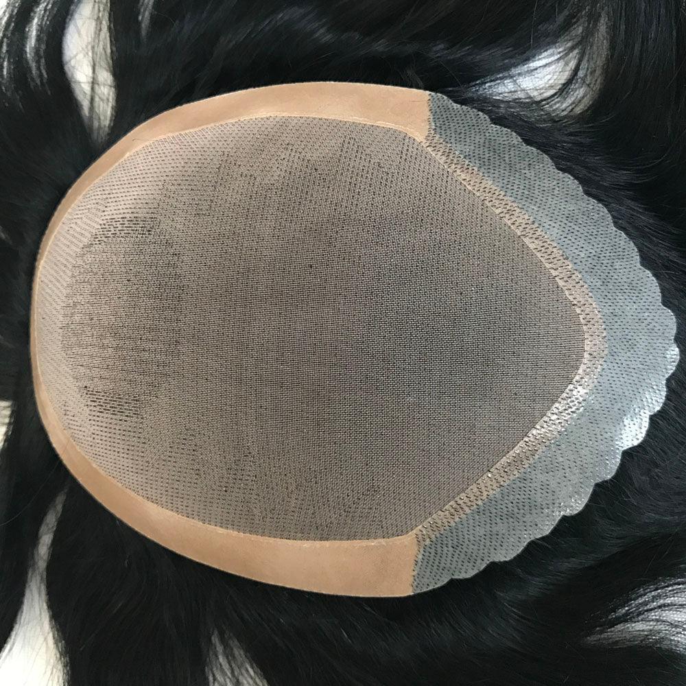 Durable Human Hair Toupee for men customized - Double Show Hair Wigs