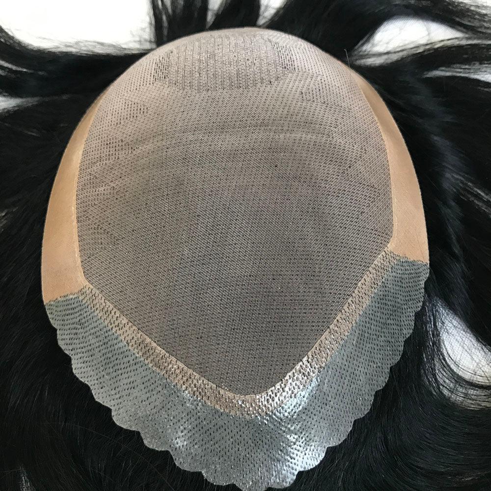 Durable Human Hair Toupee for men customized - Double Show Hair Wigs