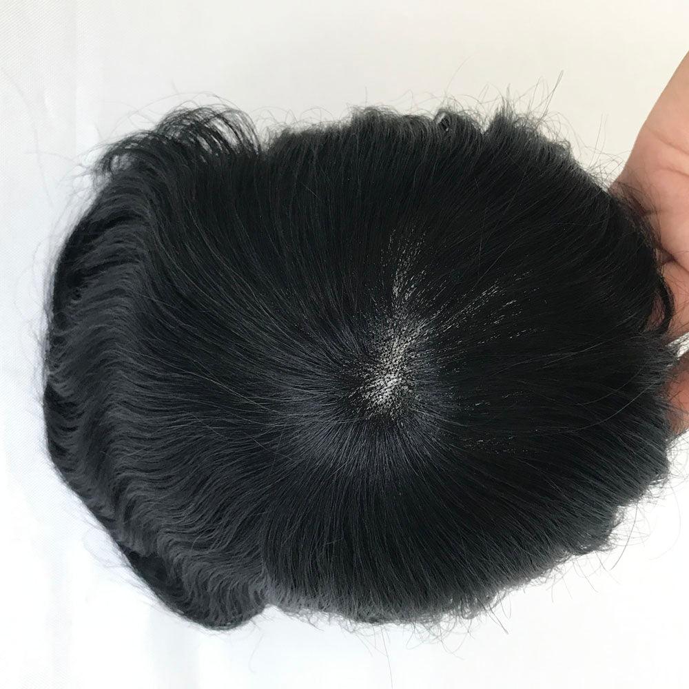 Durable Human Hair Toupee for men customized - Double Show Hair Wigs