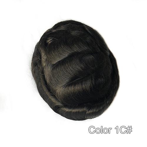 Durable Skin Knotted Toupee for Men - Double Show Hair Wigs