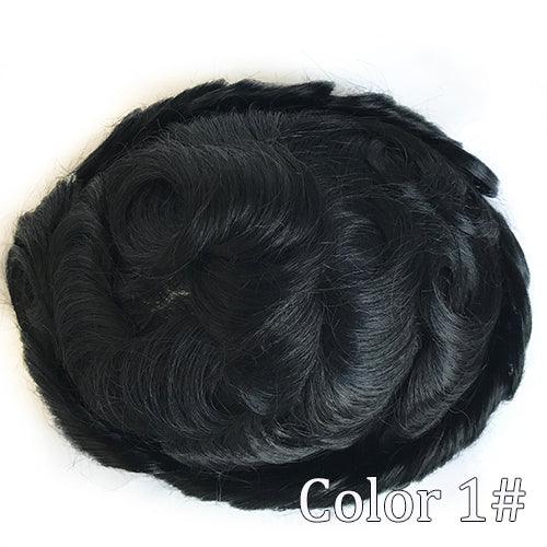 Durable Skin Knotted Toupee for Men - Double Show Hair Wigs