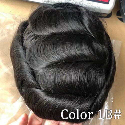 Durable Skin Knotted Toupee for Men - Double Show Hair Wigs