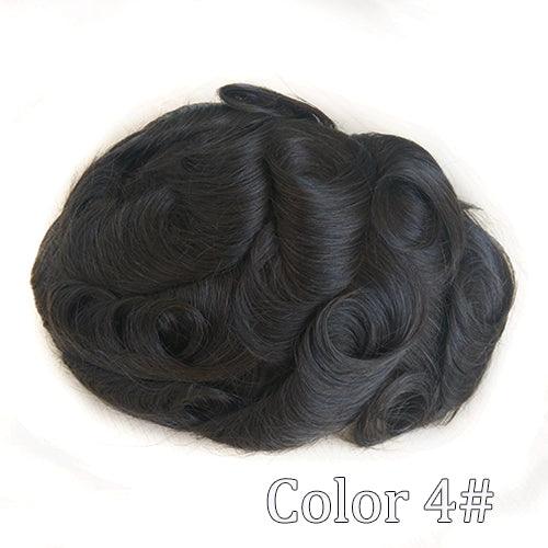 Durable Skin Knotted Toupee for Men - Double Show Hair Wigs
