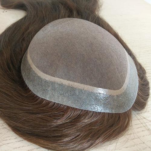 Fine Mono Women Toupee Human Hair - Double Show Hair Wigs