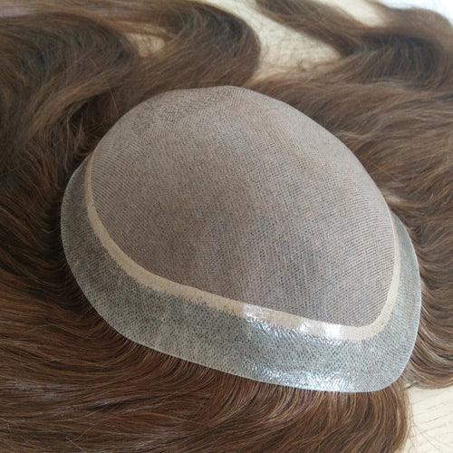 Fine Mono Women Toupee Human Hair - Double Show Hair Wigs