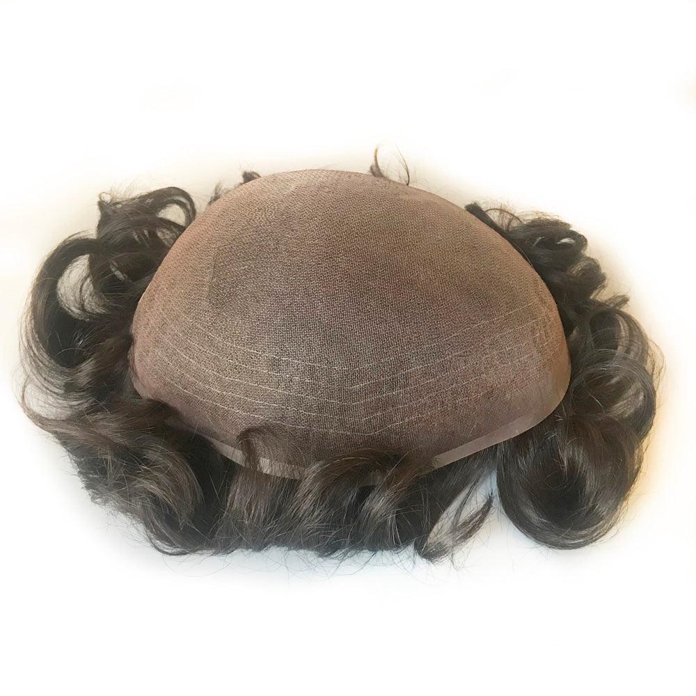 Fine Welded Mono Hair System for men Customized Toupee - Double Show Hair Wigs
