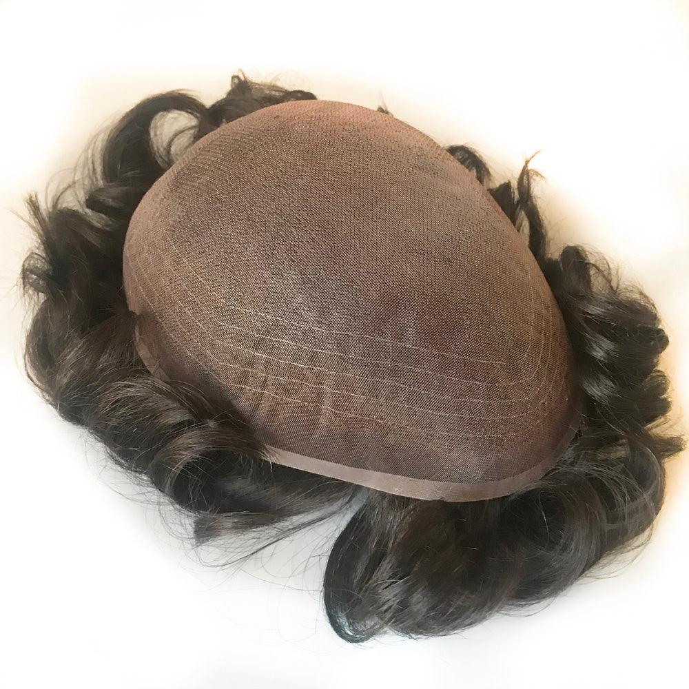 Fine Welded Mono Hair System for men Customized Toupee - Double Show Hair Wigs