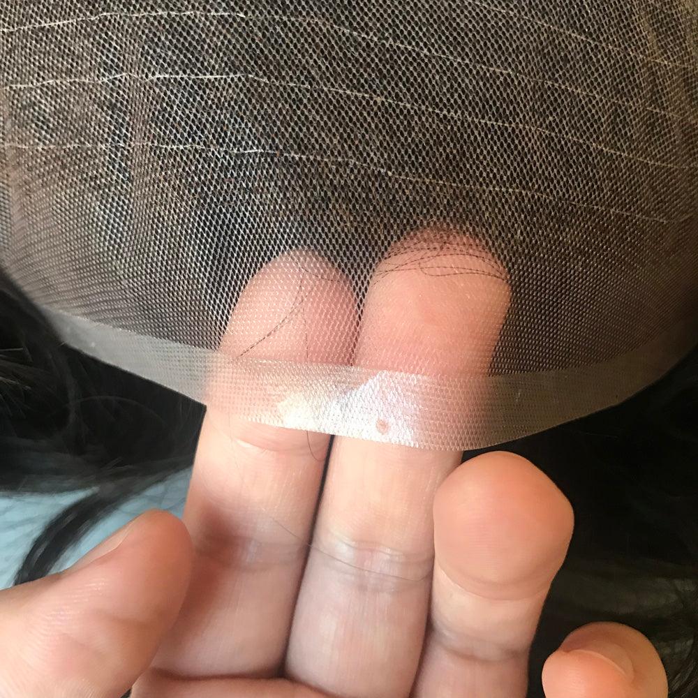 Fine Welded Mono Hair System for men Customized Toupee - Double Show Hair Wigs