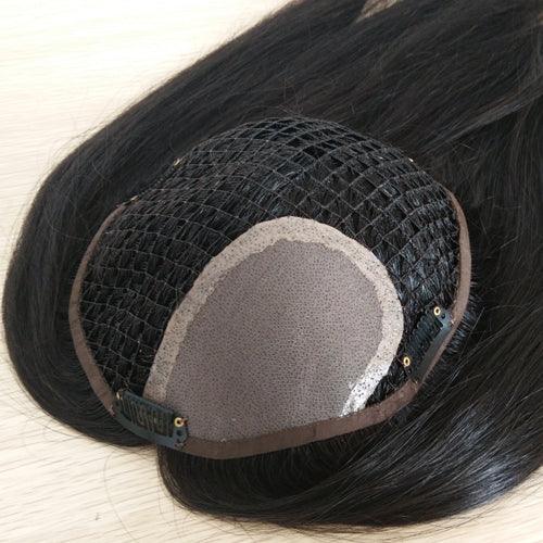 Fishnet Base Human Hair Topper for women Custom made - Double Show Hair Wigs
