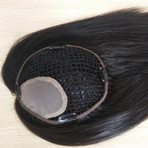 Fishnet Base Human Hair Topper for women Custom made - Double Show Hair Wigs
