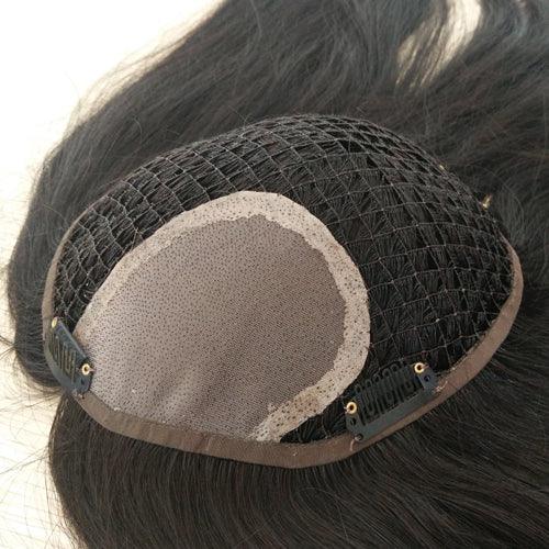 Fishnet Base Human Hair Topper for women Custom made - Double Show Hair Wigs