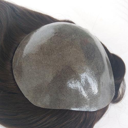 Full Injected Poly PU Human Hair Topper for Women - Double Show Hair Wigs