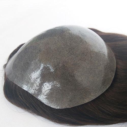 Full Injected Poly PU Human Hair Topper for Women - Double Show Hair Wigs