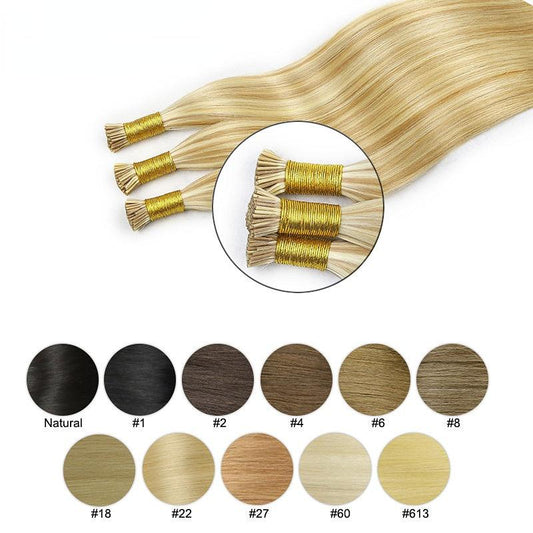 I Tip Human Hair Extensions Brazilian Smoothing Keratin Bonded Strands Of Hair Virgin Remy Straight Hair - Double Show Hair Wigs