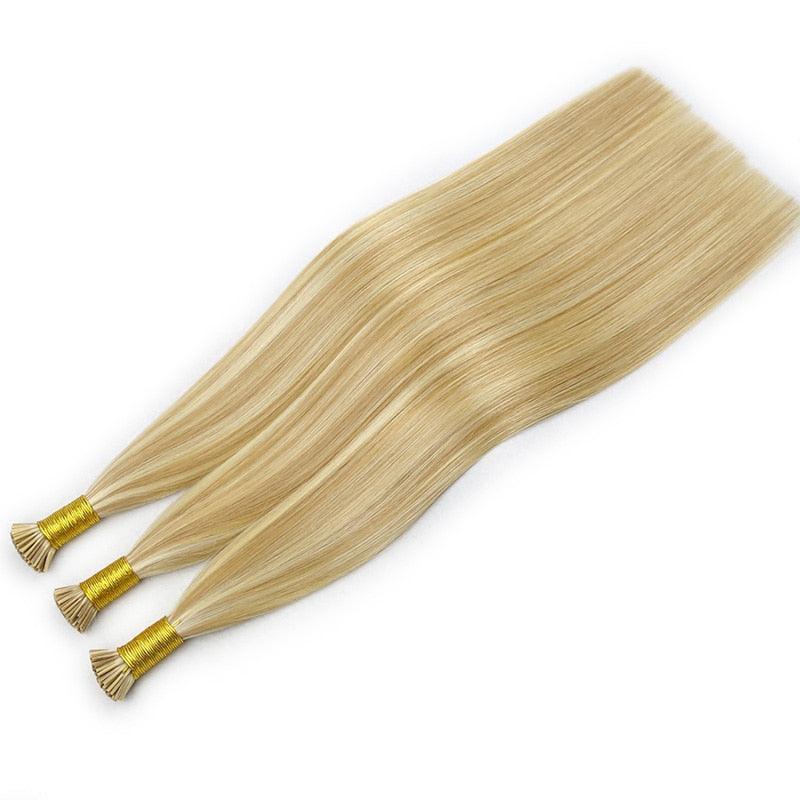 I Tip Human Hair Extensions Brazilian Smoothing Keratin Bonded Strands Of Hair Virgin Remy Straight Hair - Double Show Hair Wigs