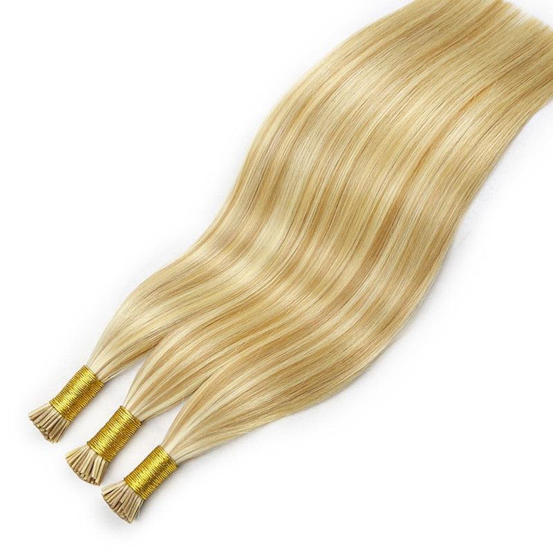 I Tip Human Hair Extensions Brazilian Smoothing Keratin Bonded Strands Of Hair Virgin Remy Straight Hair - Double Show Hair Wigs
