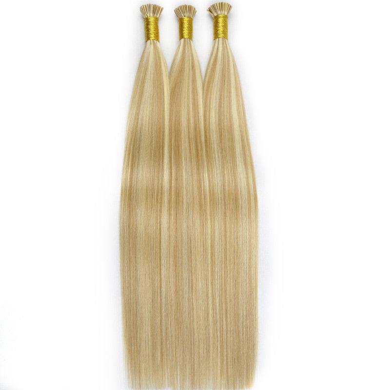 I Tip Human Hair Extensions Brazilian Smoothing Keratin Bonded Strands Of Hair Virgin Remy Straight Hair - Double Show Hair Wigs