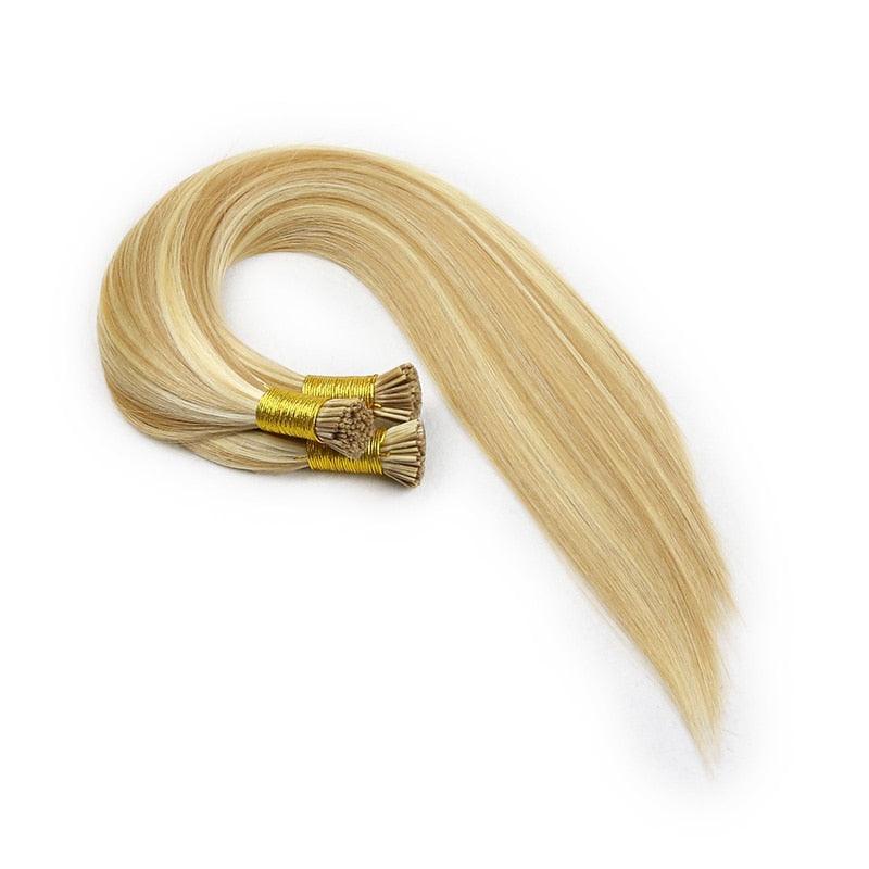 I Tip Human Hair Extensions Brazilian Smoothing Keratin Bonded Strands Of Hair Virgin Remy Straight Hair - Double Show Hair Wigs
