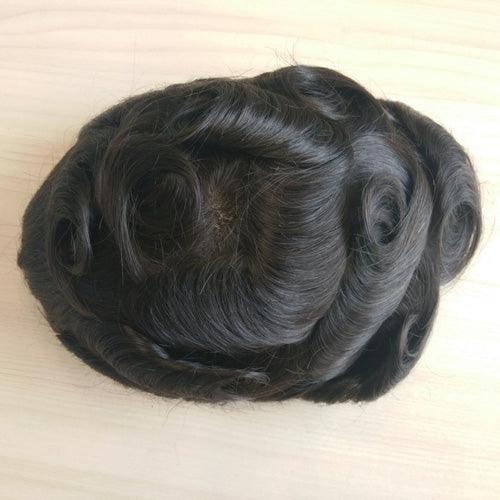 Lace Front Hair Piece Toupee with Mono Center - Double Show Hair Wigs