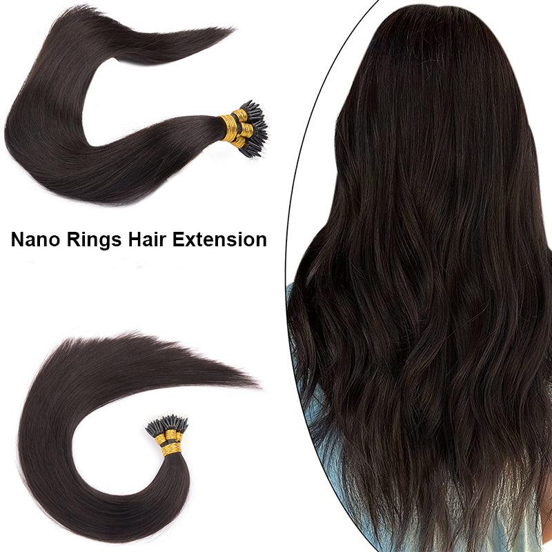 Nano Rings Micro Beads Human Hair Extensions Brazilan Remy Hair - Double Show Hair Wigs