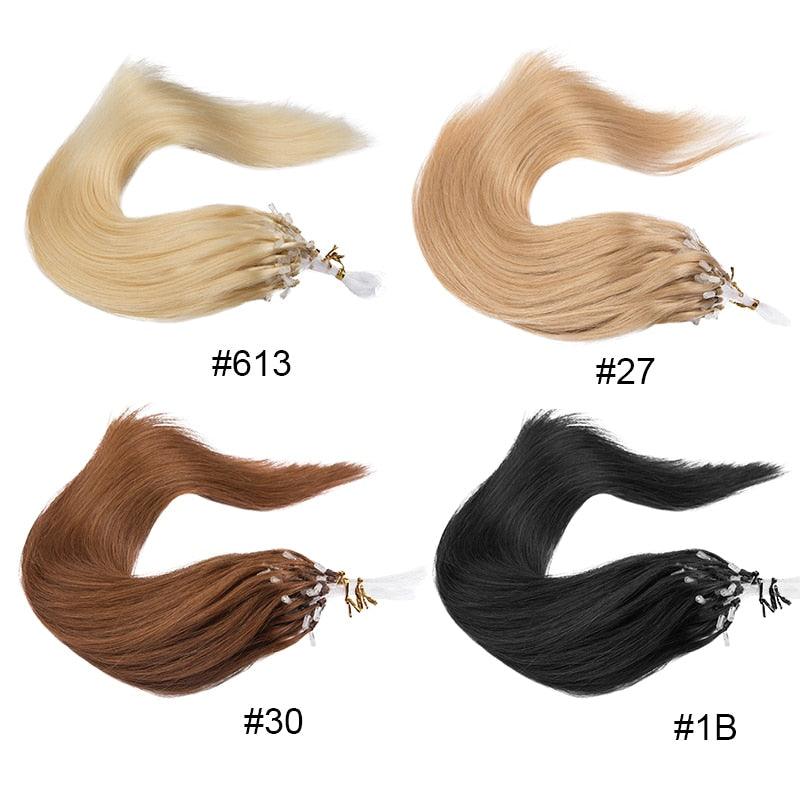 Nano Rings Micro Beads Human Hair Extensions Brazilan Remy Hair - Double Show Hair Wigs
