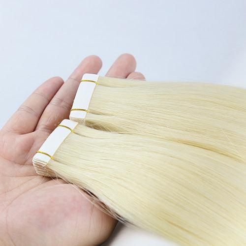 Straight Tape In Human Hair Extensions Machine Brazilan Remy Natural Seamless Skin Weft Hair - Double Show Hair Wigs