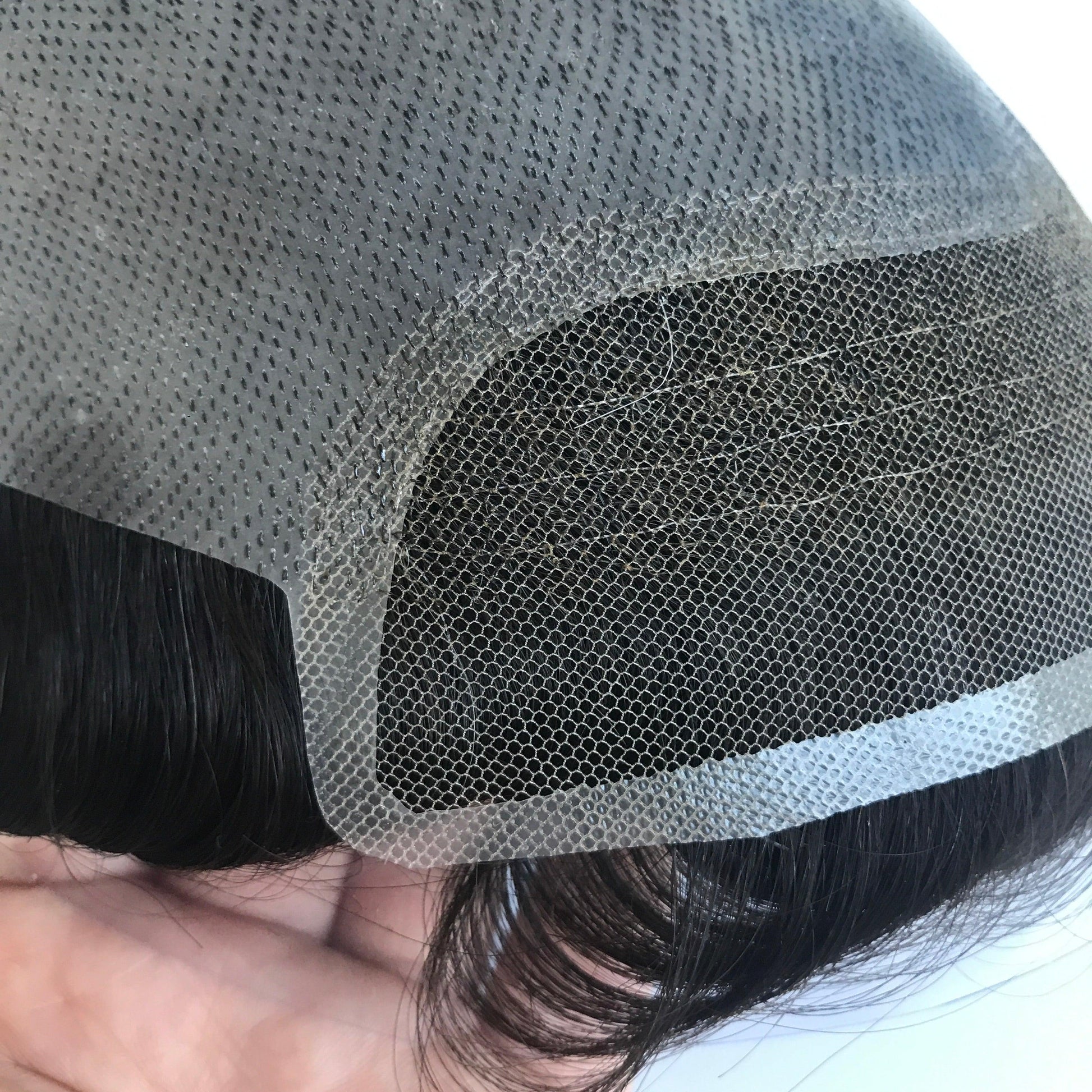 Thin Polyskin base Men Hair System with French lace front - Double Show Hair Wigs