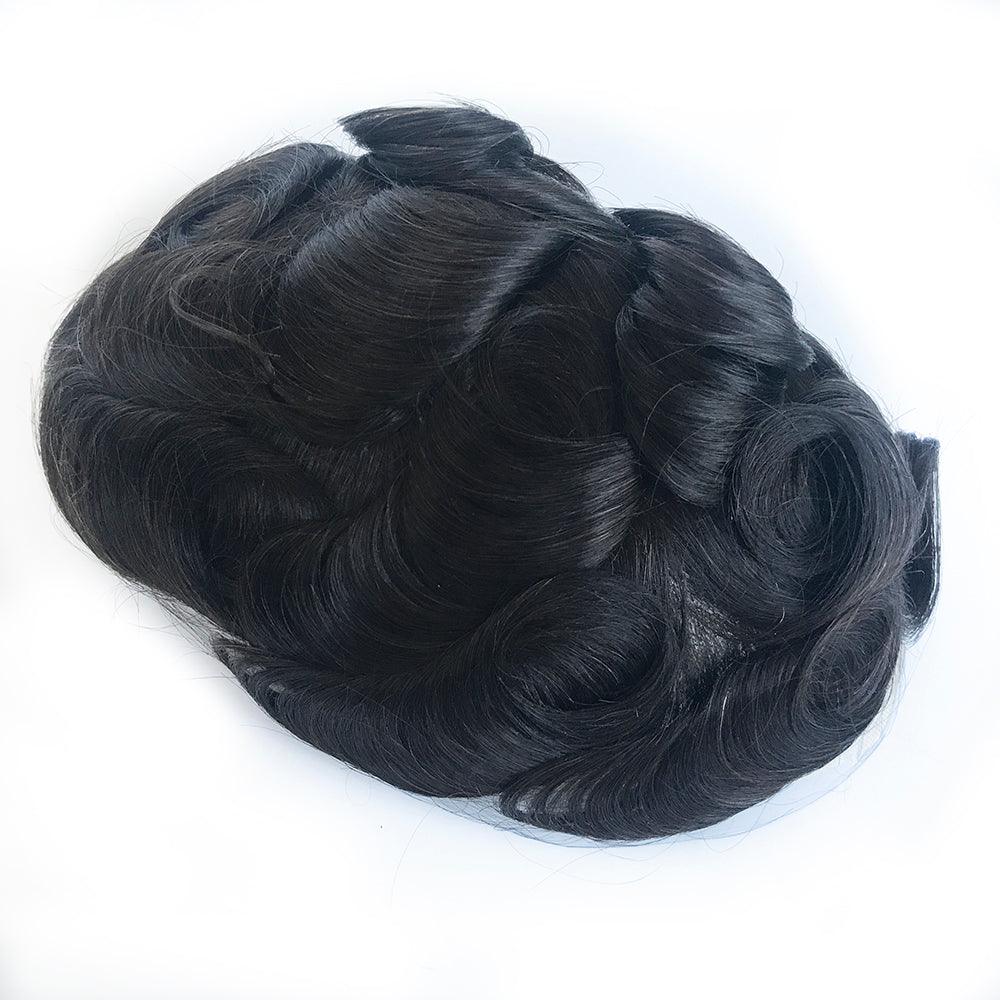 Thin Polyskin base Men Hair System with French lace front - Double Show Hair Wigs