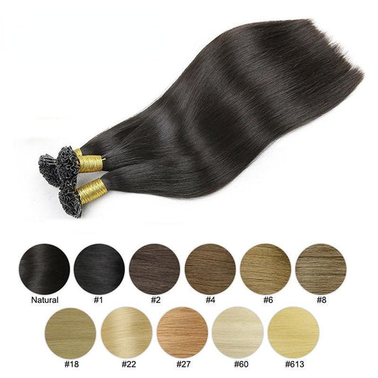 U Tip Natural Hair Extensions Capsule Brazilian Remy Hair Nail Tip Hair Weft Smoothing Keratin Fusion Human Hair - Double Show Hair Wigs
